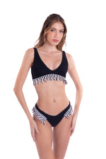 FRINGED BRALETTE - BLACK CUT-OUT & FRINGE