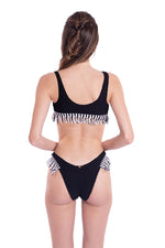 FRINGED BRALETTE - BLACK CUT-OUT & FRINGE