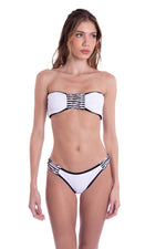 RIPPED BANDEAU  REVERSÍVEL - BLACK CUT-OUT & FRINGE
