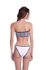 RIPPED BANDEAU  REVERSÍVEL - BLACK CUT-OUT & FRINGE