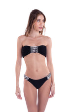 RIPPED BANDEAU  REVERSÍVEL - BLACK CUT-OUT & FRINGE