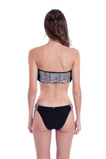 RIPPED BANDEAU  REVERSÍVEL - BLACK CUT-OUT & FRINGE