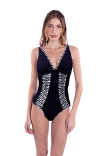RIPPED HALTER MAIÔ - BLACK CUT-OUT & FRINGE