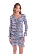 NATIVE TUNIC - INDIGO CUT-OUT & FRINGE