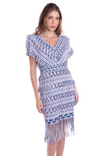 FRINGED SKIRT SET - INDIGO CUT-OUT & FRINGE