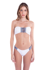 RIPPED BANDEAU REVERSÍVEL - INDIGO CUT-OUT & FRINGE