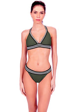 CROCHETED REVERSIBLE BK - OLIVE