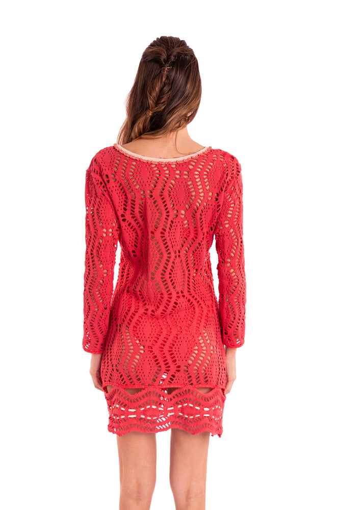 CROCHETED TUNIC - WATERMELON