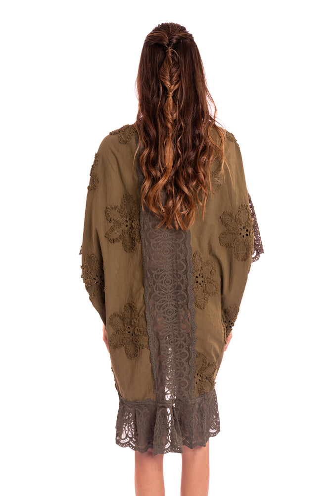 LACE KIMONO - SHINY CACTUS
